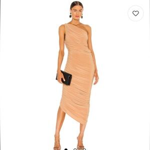 Norma Kamali “Diana” One Shoulder Dress in nude